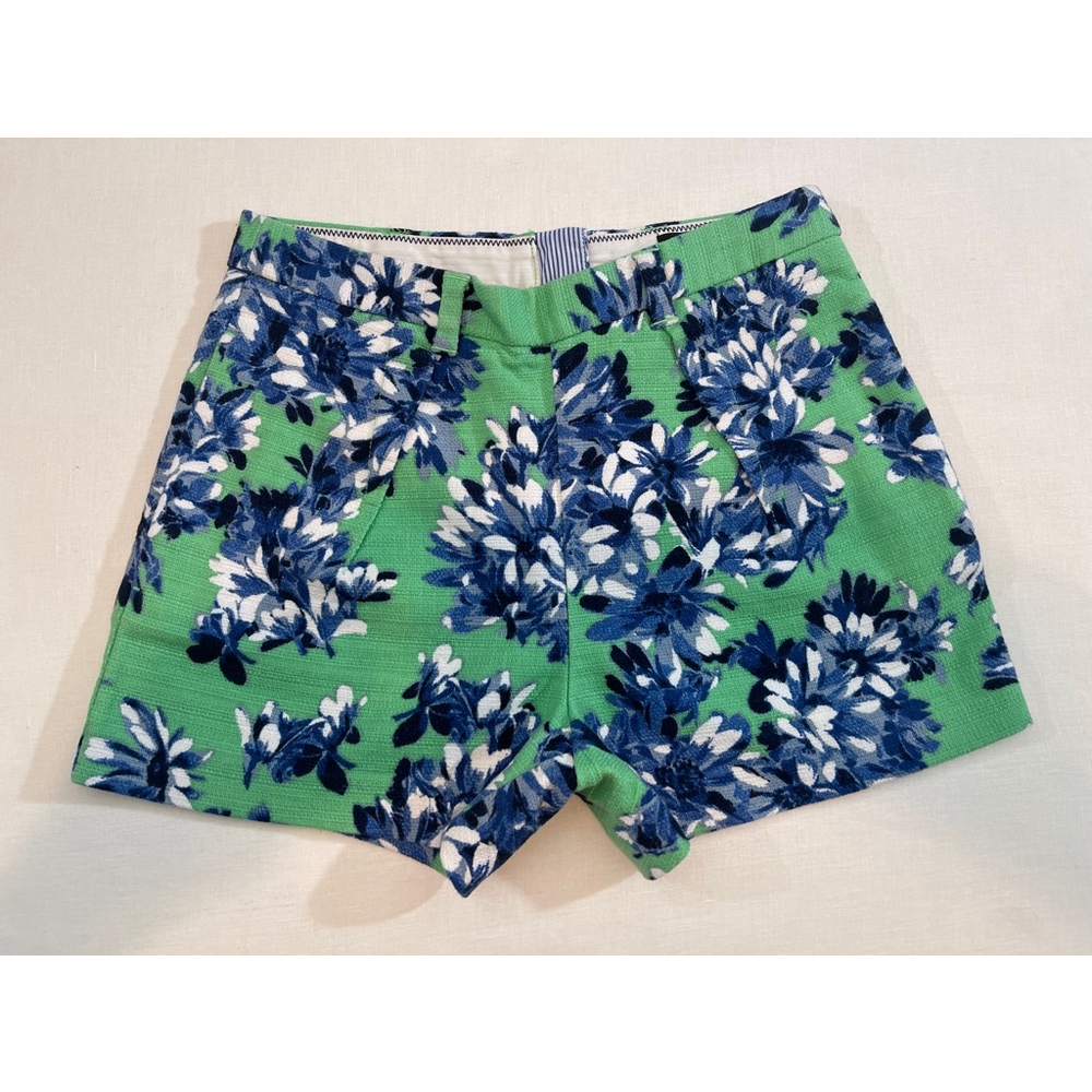 Women's J. Crew Floral Shorts Size 00 Green Blue